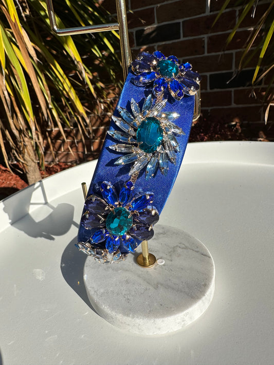 Blue Geometric Gem Stone Hairband